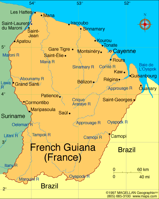 Cayenne map